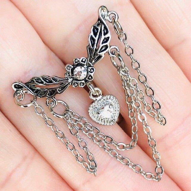 Gem Heart Top Drop Belly Bar 14G-My Body Piercing Jewellery