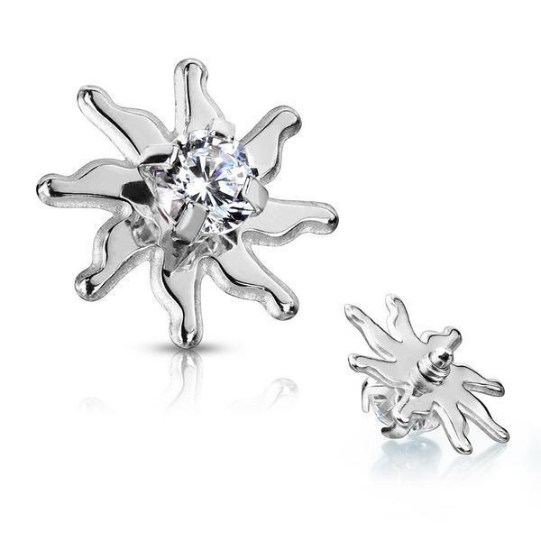 Gem Starburst Dermal Top 14G-My Body Piercing Jewellery