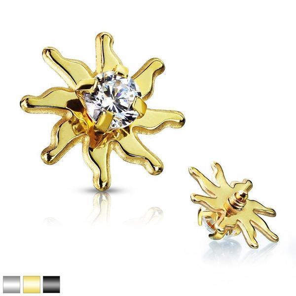 Gem Starburst Dermal Top 14G-My Body Piercing Jewellery