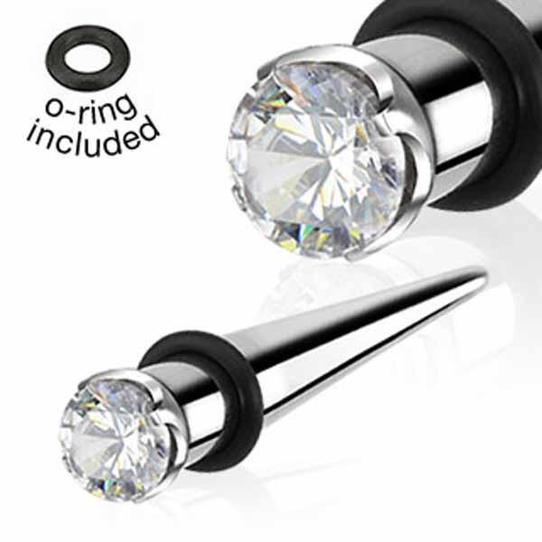 Gem Straight Taper 6G-0G-My Body Piercing Jewellery
