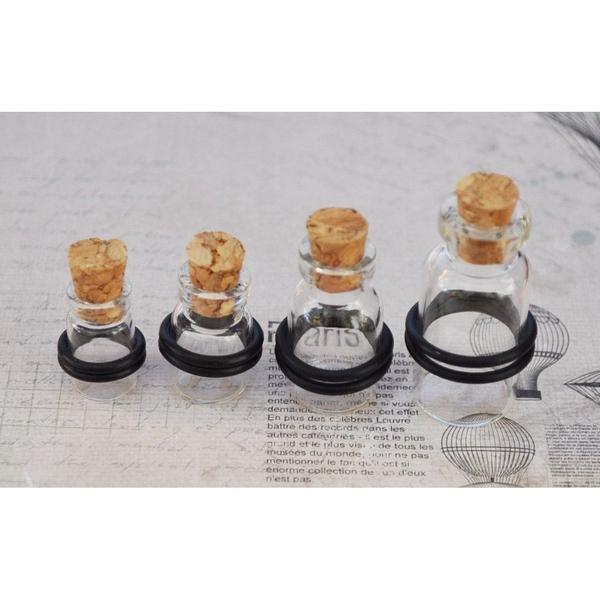 Glass Cork Bottle Plug 10mm-16mm-My Body Piercing Jewellery