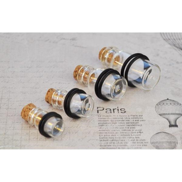 Glass Cork Bottle Plug 10mm-16mm-My Body Piercing Jewellery