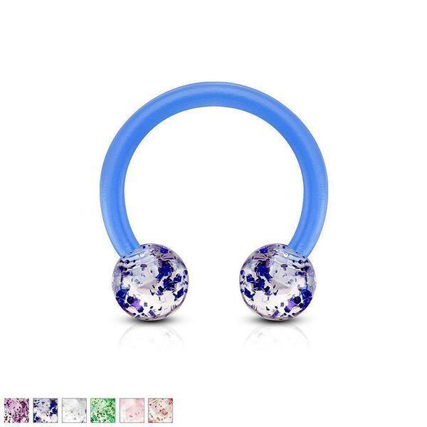 Glitter Bioflex Horseshoe 16G-My Body Piercing Jewellery