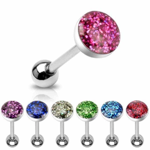 Glitter Dome Top Barbell 14G-My Body Piercing Jewellery