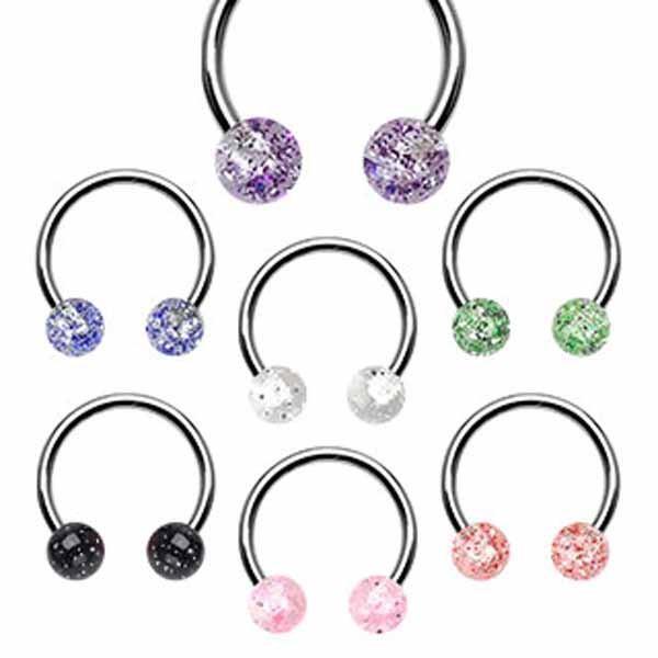 Glitter Horseshoe 16G-My Body Piercing Jewellery