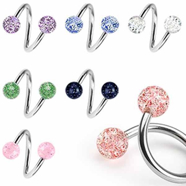 Glitter Twist 16G 14G-My Body Piercing Jewellery