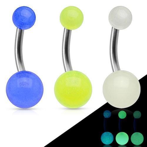 Glow Ball Belly Bar 14G-My Body Piercing Jewellery