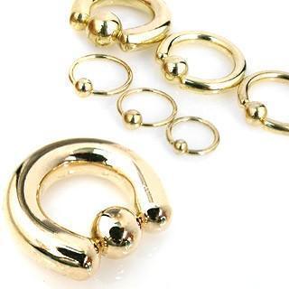 Gold IP Captive Ring 20G-2G-My Body Piercing Jewellery