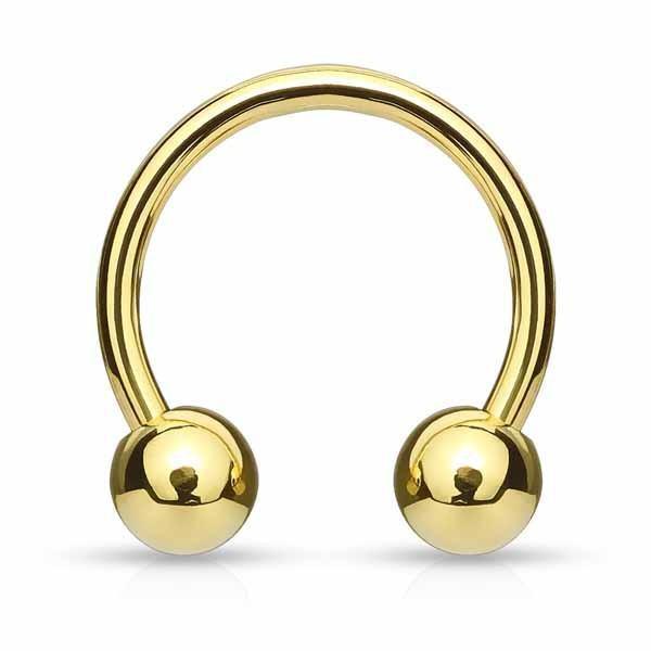 Gold IP Horseshoe 18G 16G 14G-My Body Piercing Jewellery