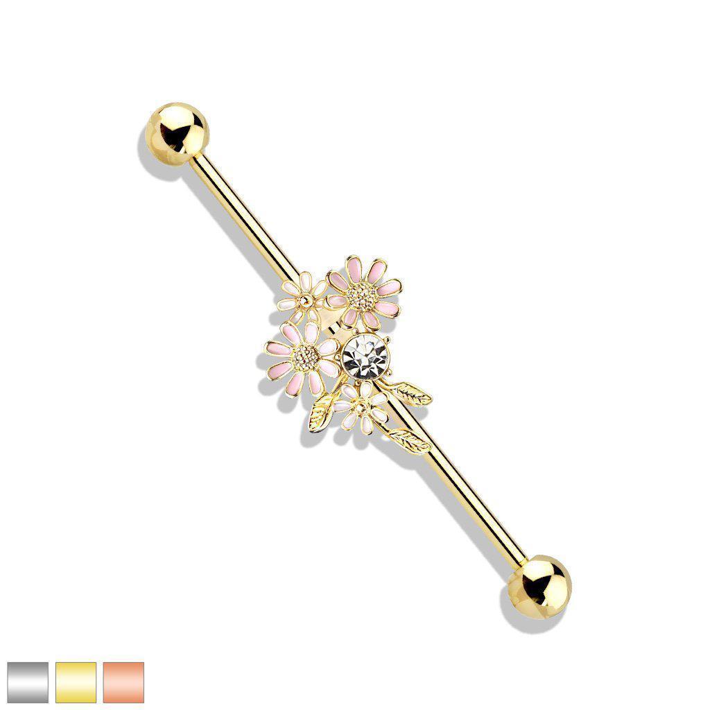 Flower Cluster Industrial 14G 38mm-My Body Piercing Jewellery