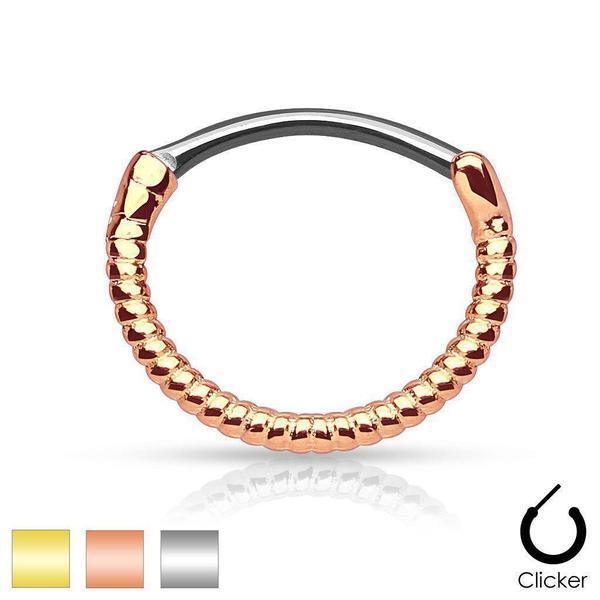 Gold Plated Twisted Septum Clicker 16G-My Body Piercing Jewellery