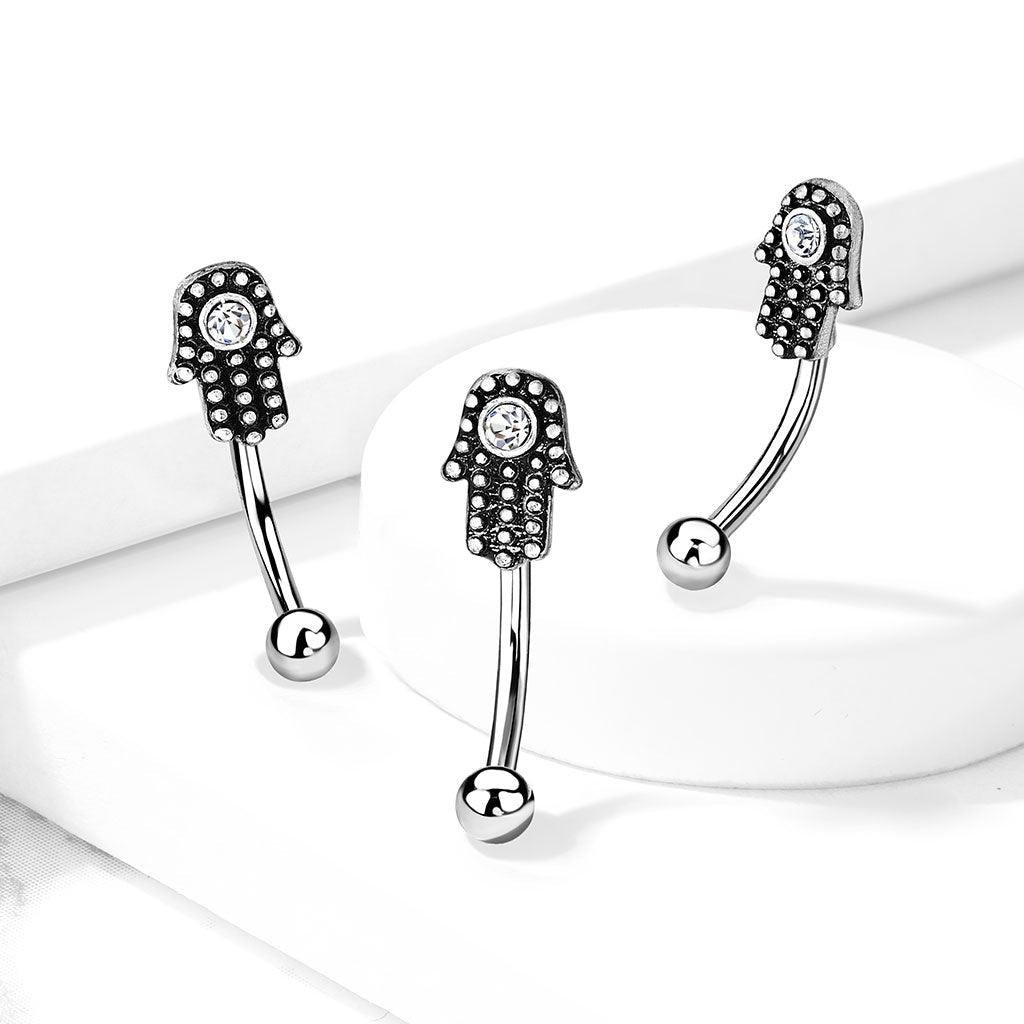Hamsa Curve 16G-My Body Piercing Jewellery