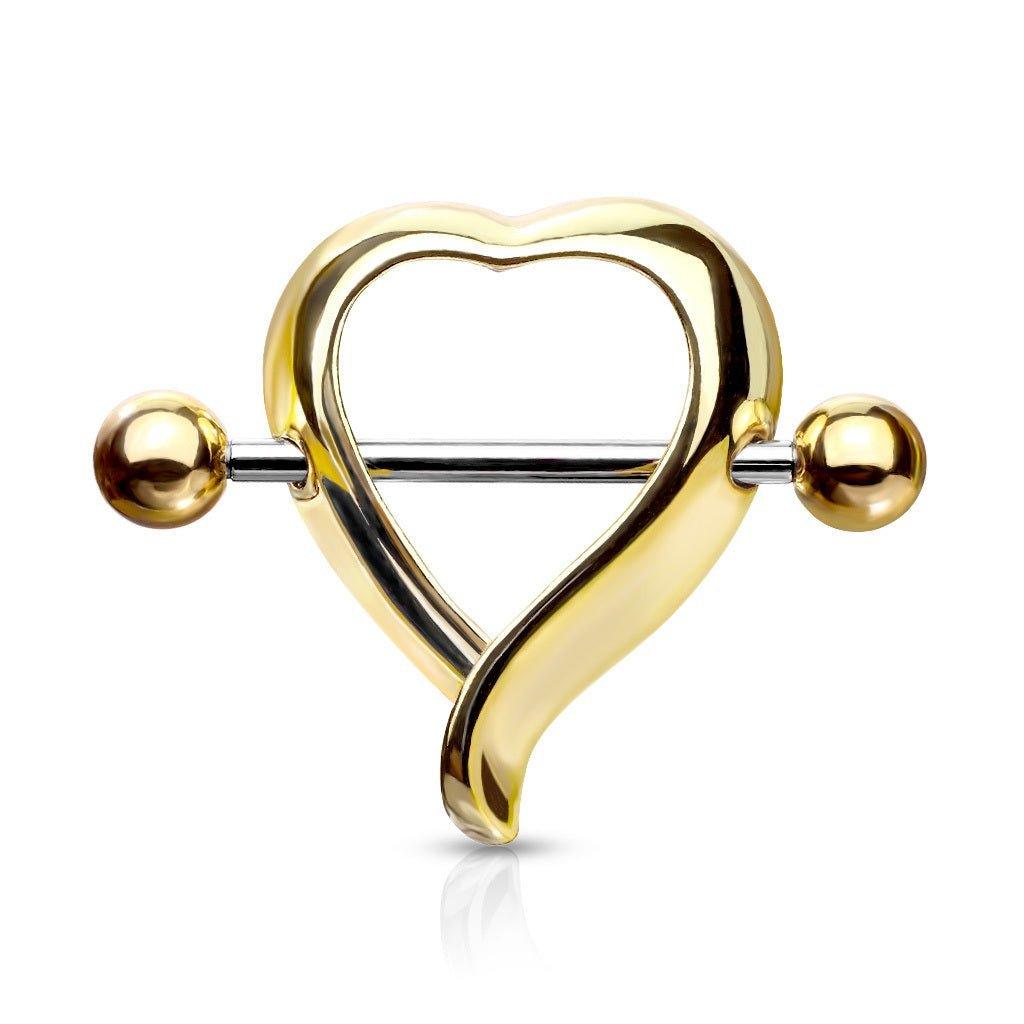 Gold heart shop nipple rings