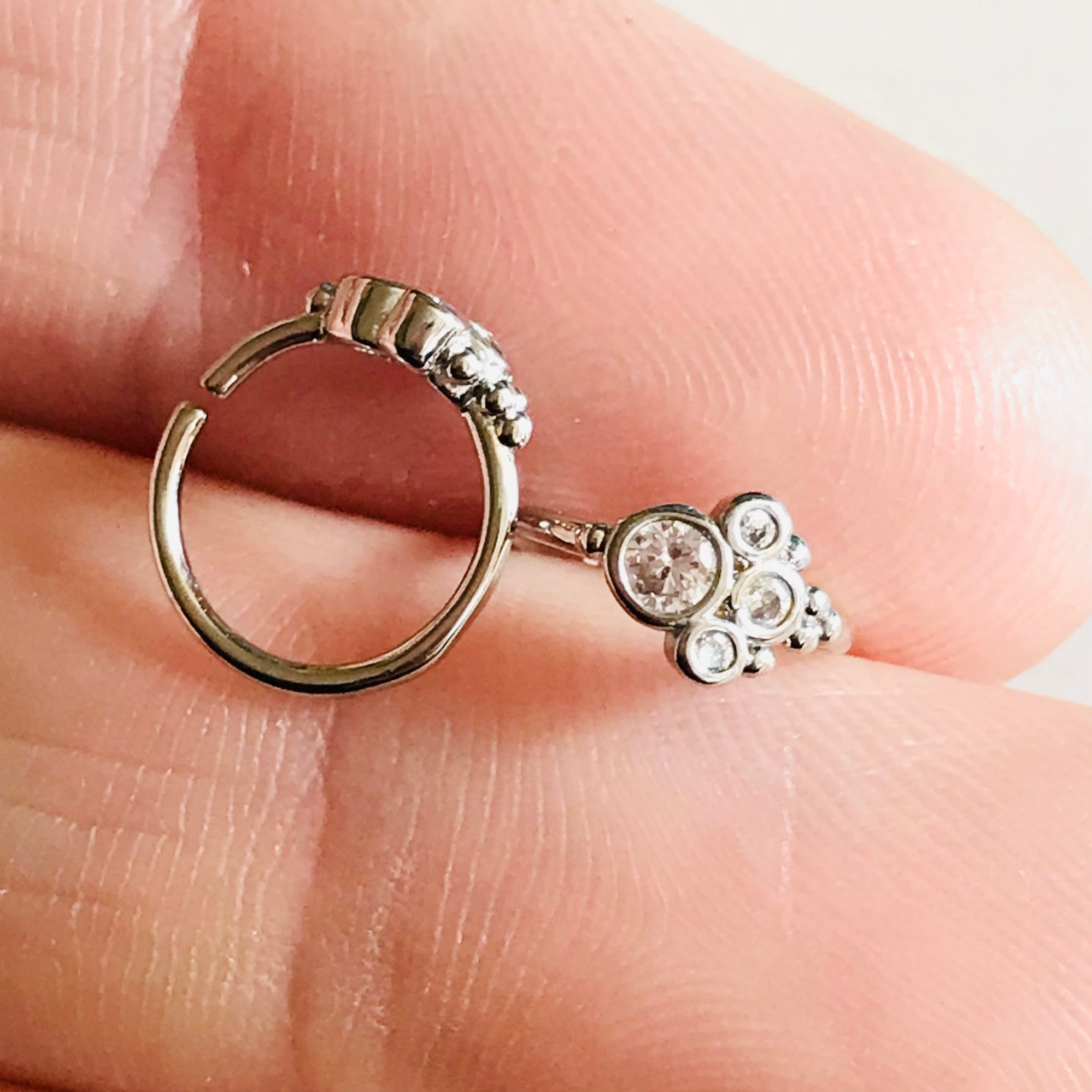 Gem Cluster Nose Ring 20G-My Body Piercing Jewellery