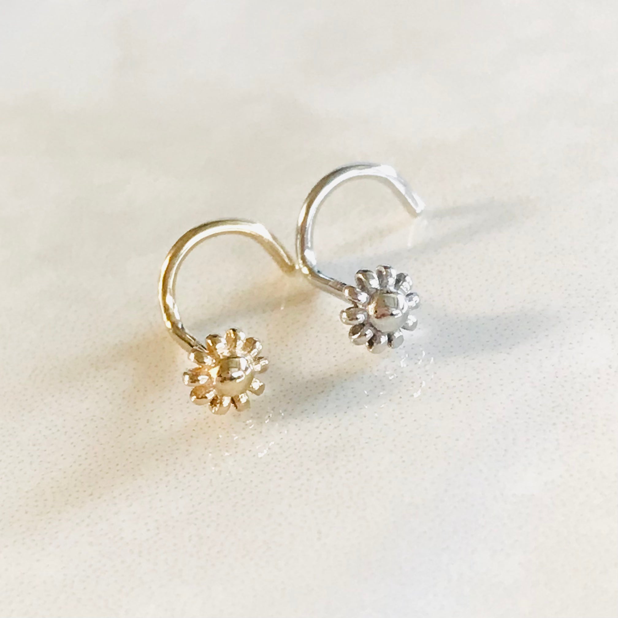 14kt Gold Flower Nose Screw 20G-My Body Piercing Jewellery
