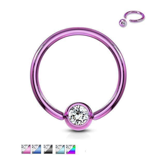 IP Gem Captive Ring 18G 16G 14G-My Body Piercing Jewellery