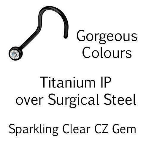 IP Gem Nose Screw 20G 18G-My Body Piercing Jewellery