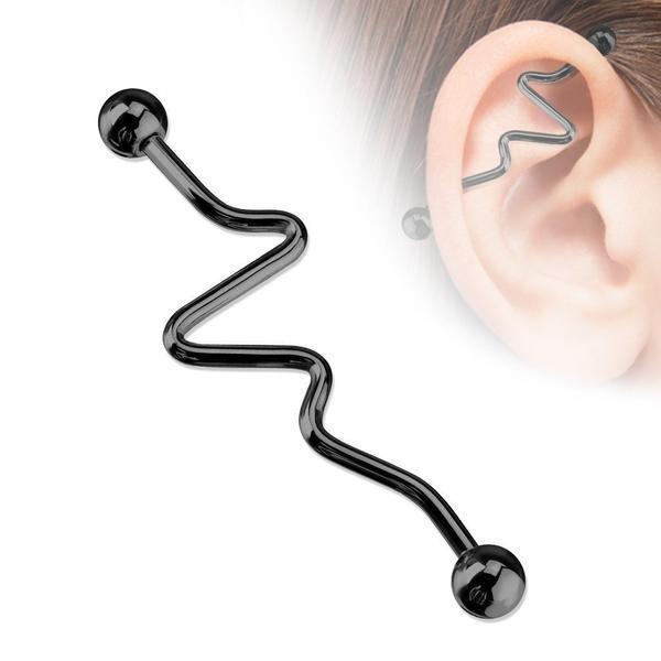 IP Zig Zag Industrial 14G 38mm-My Body Piercing Jewellery