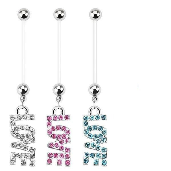 LOVE Pregnancy Belly Bar 14G-My Body Piercing Jewellery