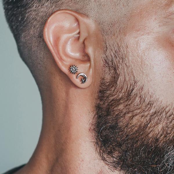 Moon and Star Cartilage Bar 16G-My Body Piercing Jewellery