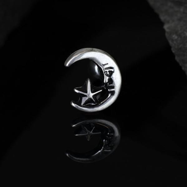 Moon and Star Cartilage Bar 16G-My Body Piercing Jewellery