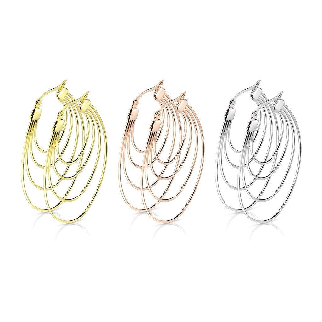 Multi Oval Earrings Pair-My Body Piercing Jewellery