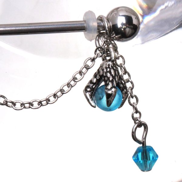 Dragon Claw Orb Nipple Cuff - closeup on a white background