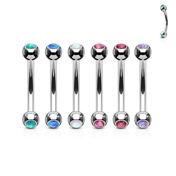 Opal Ball Curve 16G-My Body Piercing Jewellery