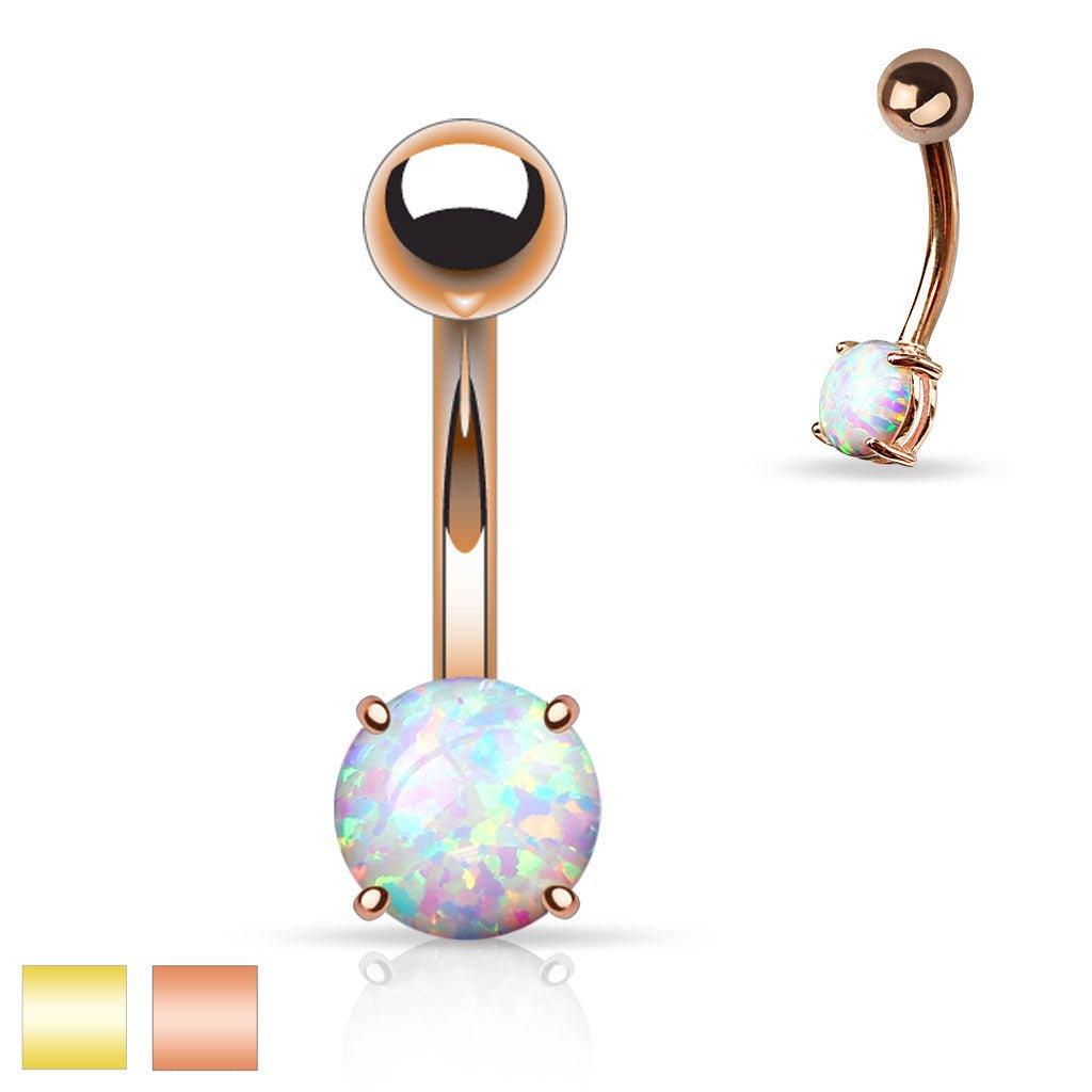 Opal Belly Bar 14G-My Body Piercing Jewellery