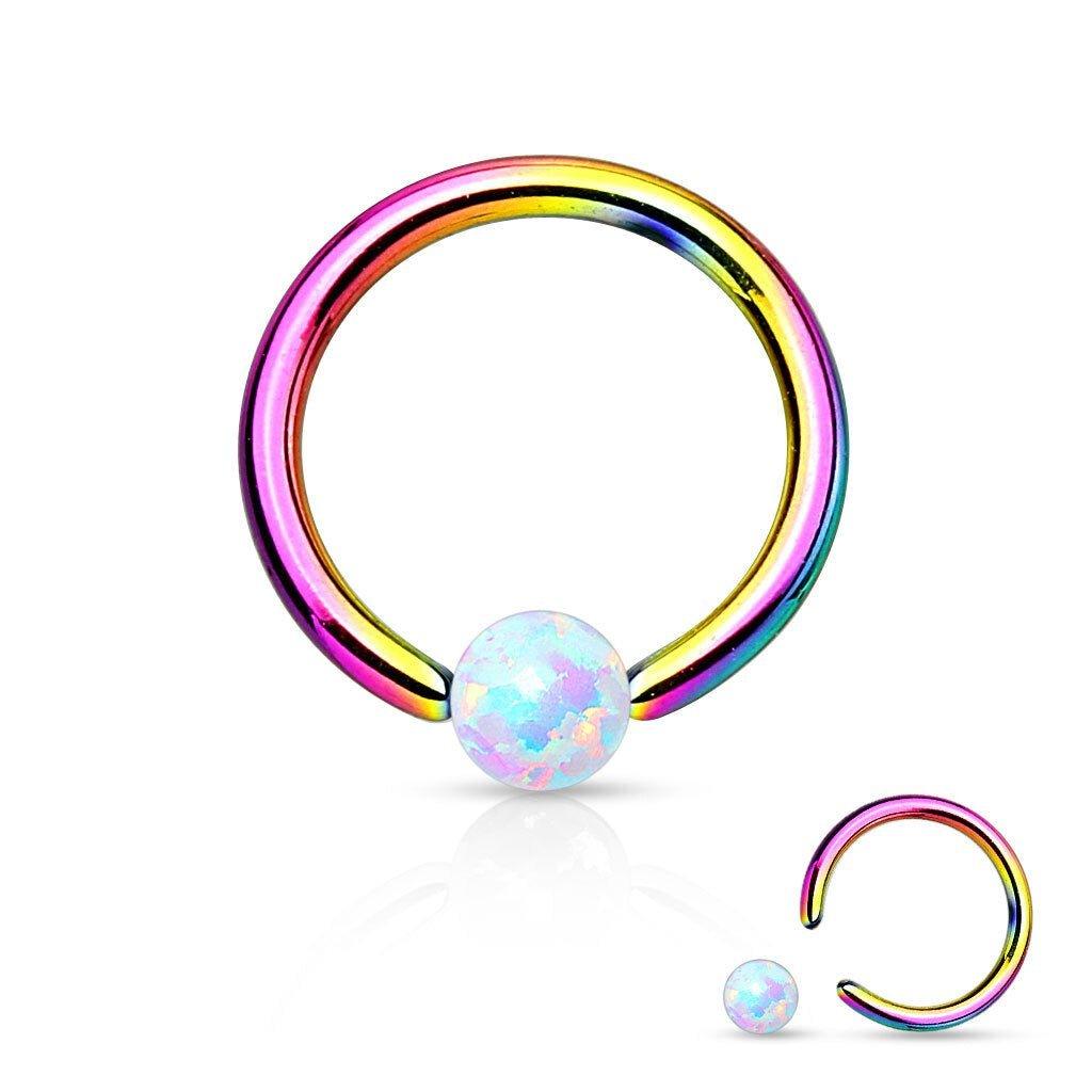 Opal Captive Ring 16G-My Body Piercing Jewellery
