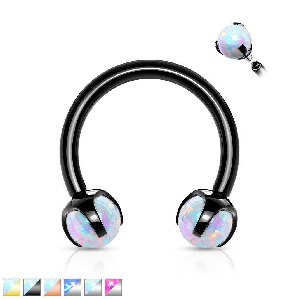 Opal I.T. Prong Horseshoe 16G-My Body Piercing Jewellery