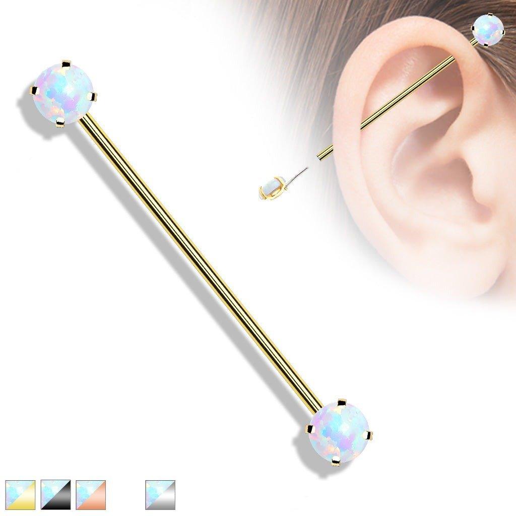Opal Threadless Industrial 14G 38mm-My Body Piercing Jewellery