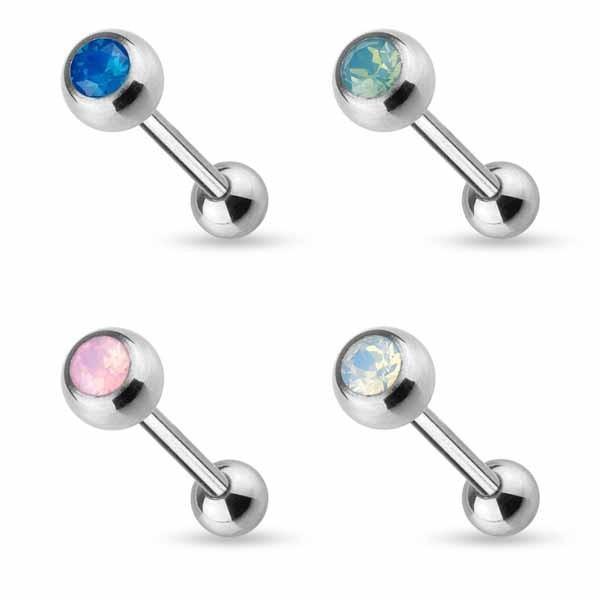 Opalite Gem Barbell 14G-My Body Piercing Jewellery