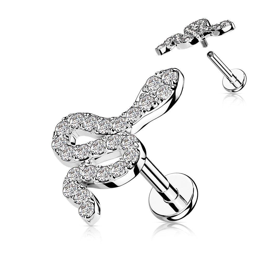 Paved Snake I.T. Labret 16G-My Body Piercing Jewellery