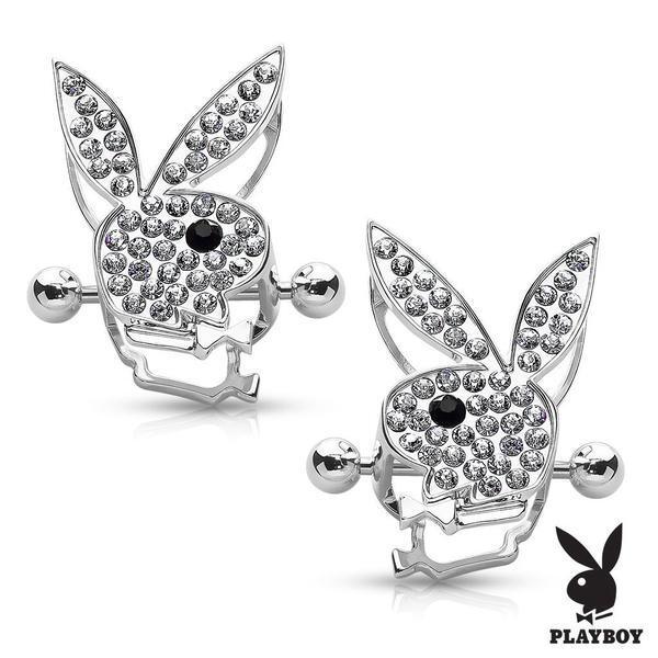 PLAYBOY Paved Nipple Shield PAIR 14G-My Body Piercing Jewellery