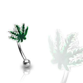 Pot Leaf Curve 16G-My Body Piercing Jewellery