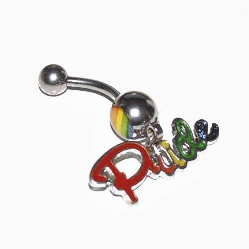 Pride Dangle Belly Bar 14G-My Body Piercing Jewellery