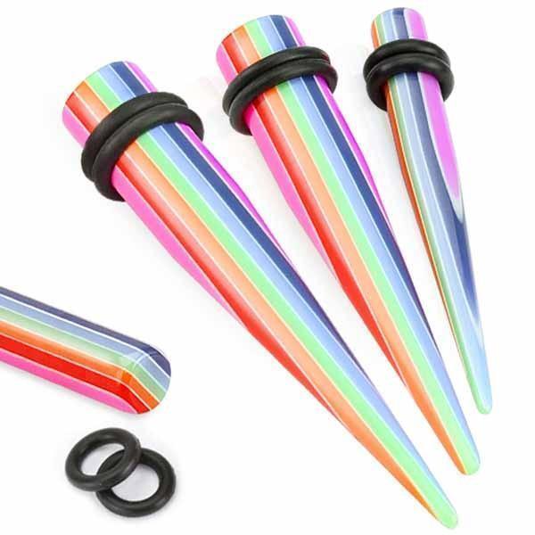 Pride Rainbow Taper 10G-0G-My Body Piercing Jewellery