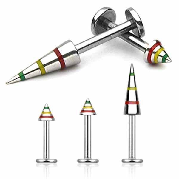 Rasta Spike Labret 16G 14G-My Body Piercing Jewellery