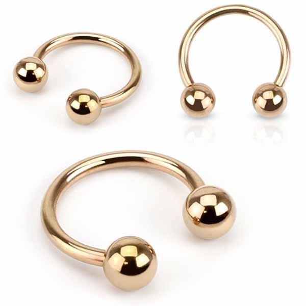 Rose Gold Horseshoe 18G 16G 14G-My Body Piercing Jewellery