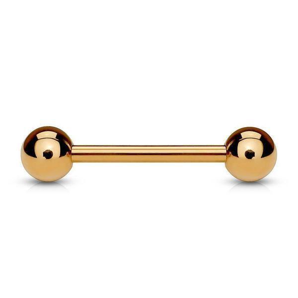 Rose Gold IP Barbell 16G 14G-My Body Piercing Jewellery