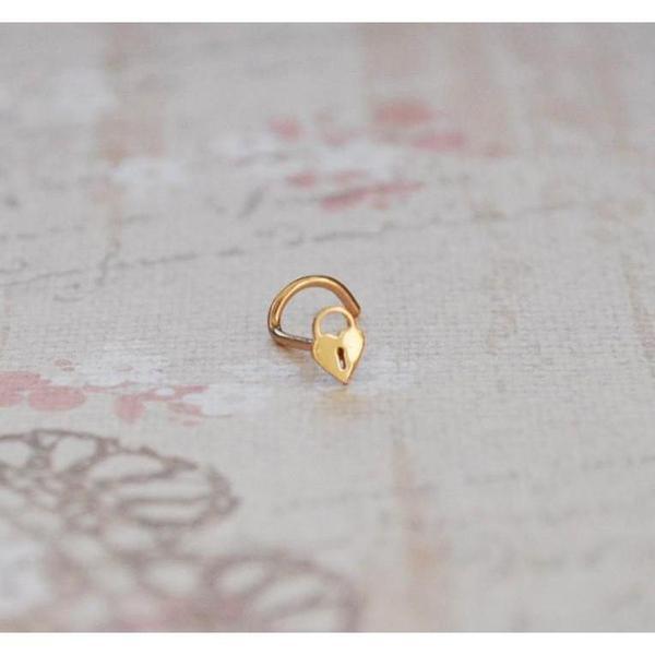 Rose Gold IP lock Nose Screw 20G-My Body Piercing Jewellery