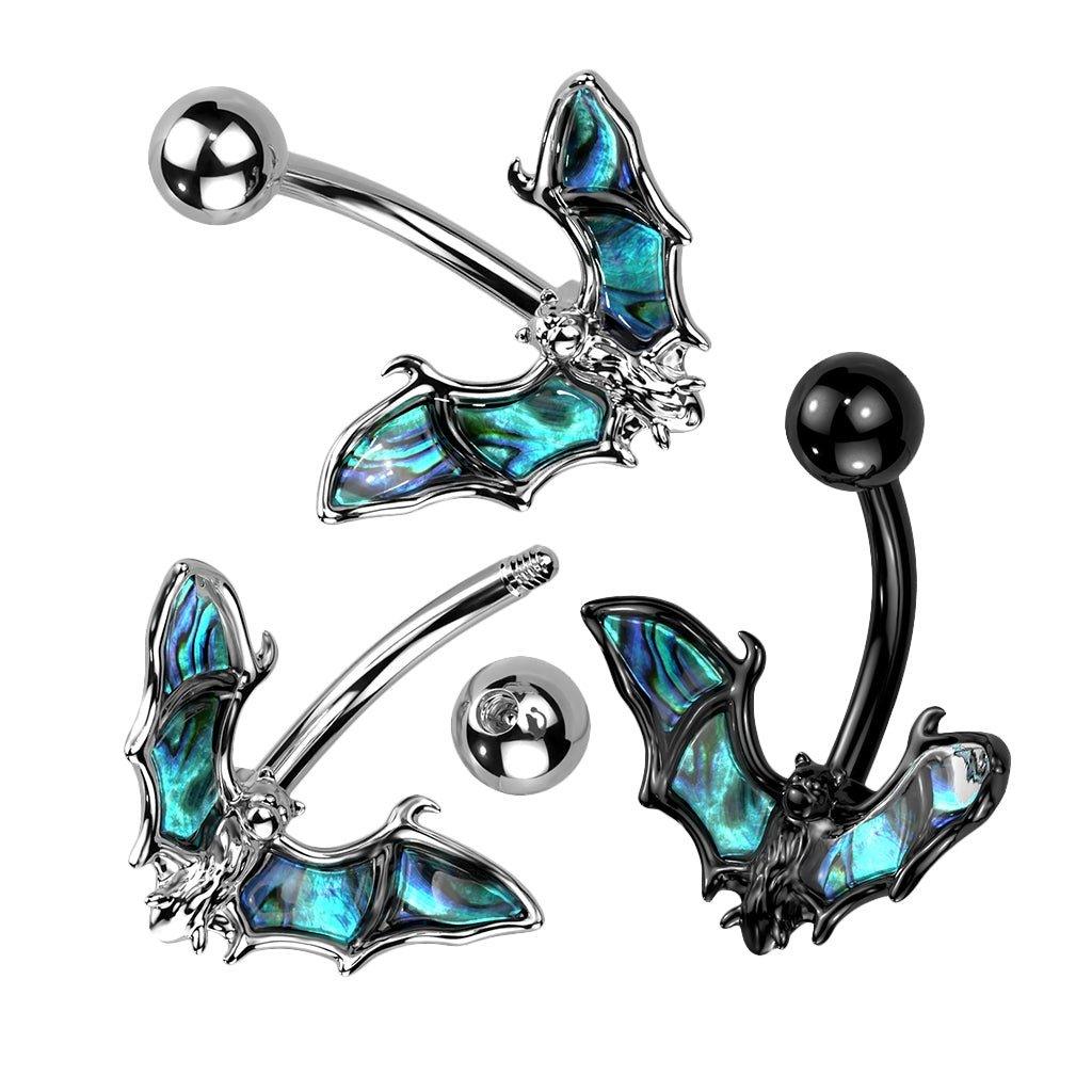 Body Jewelry - Shell Bat Belly Bar 14G