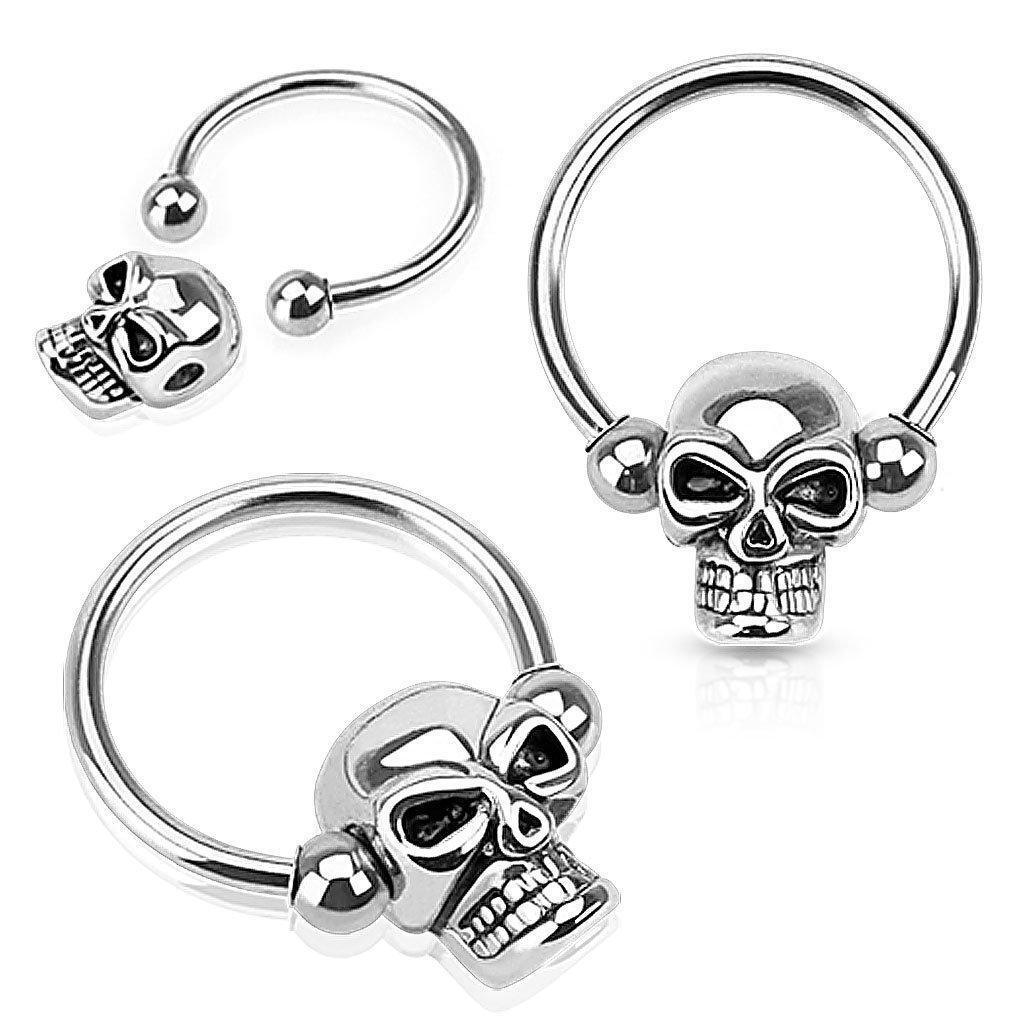Body Jewelry - Skull Horseshoe 14G 16G