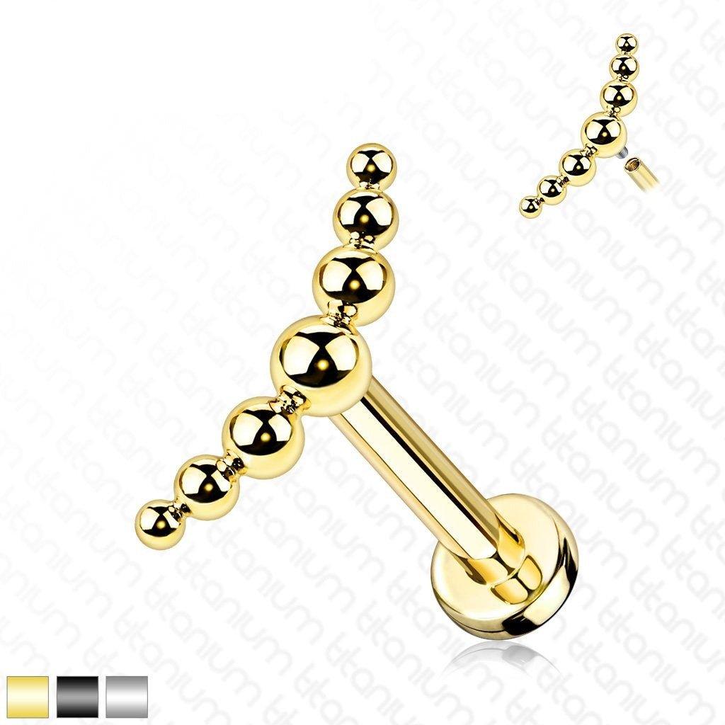 Titanium Beaded Row Labret 16G