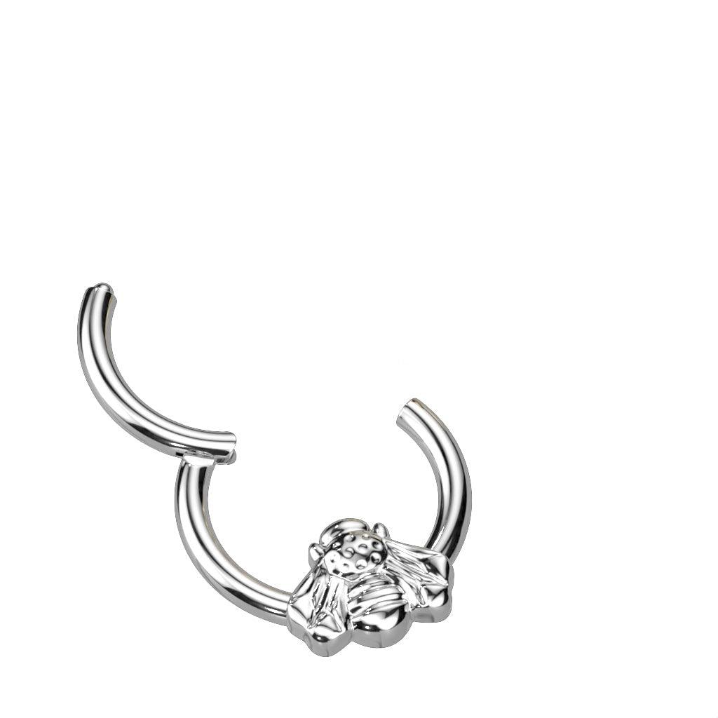 Body Jewelry - Titanium Bee Hinged Ring 16G