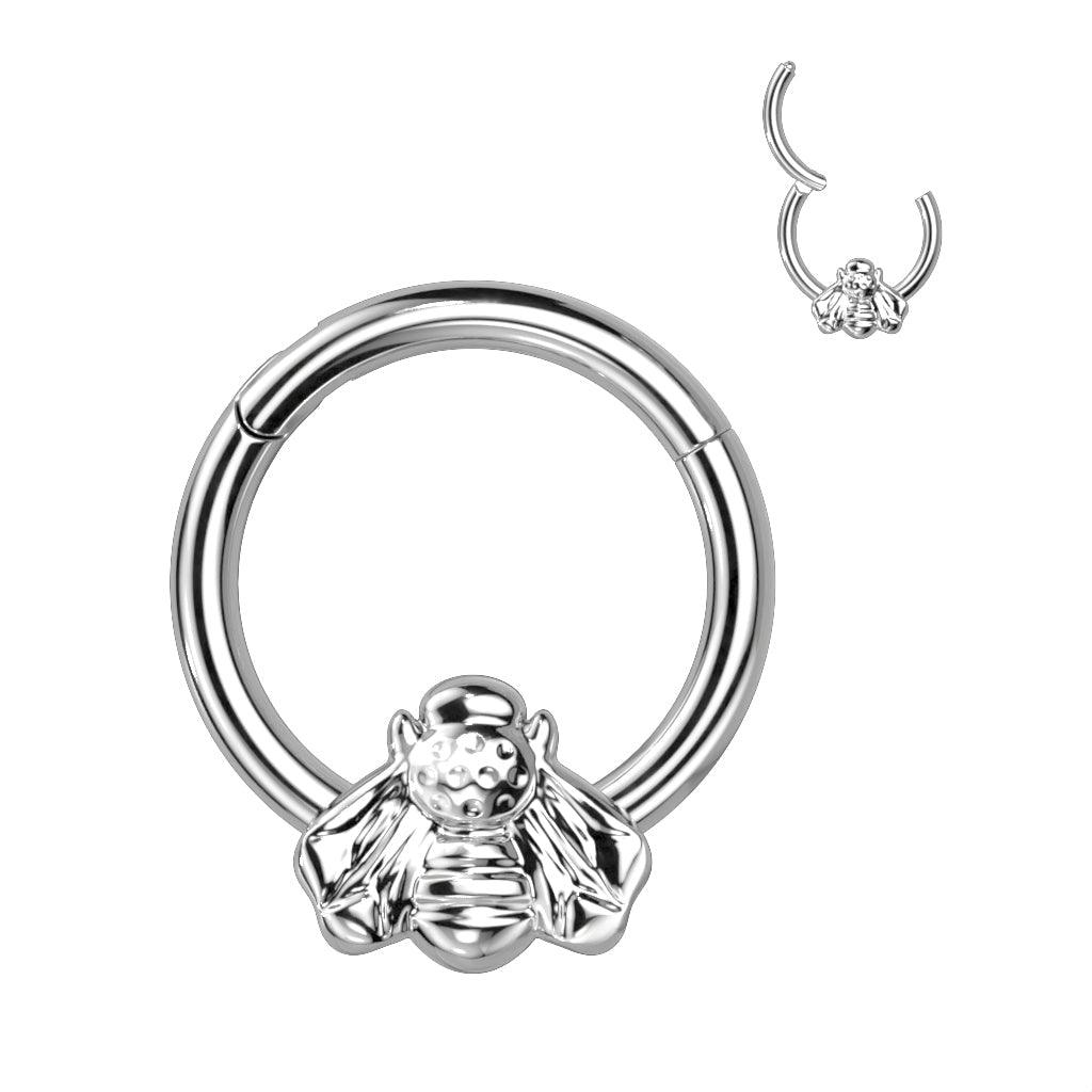Body Jewelry - Titanium Bee Hinged Ring 16G