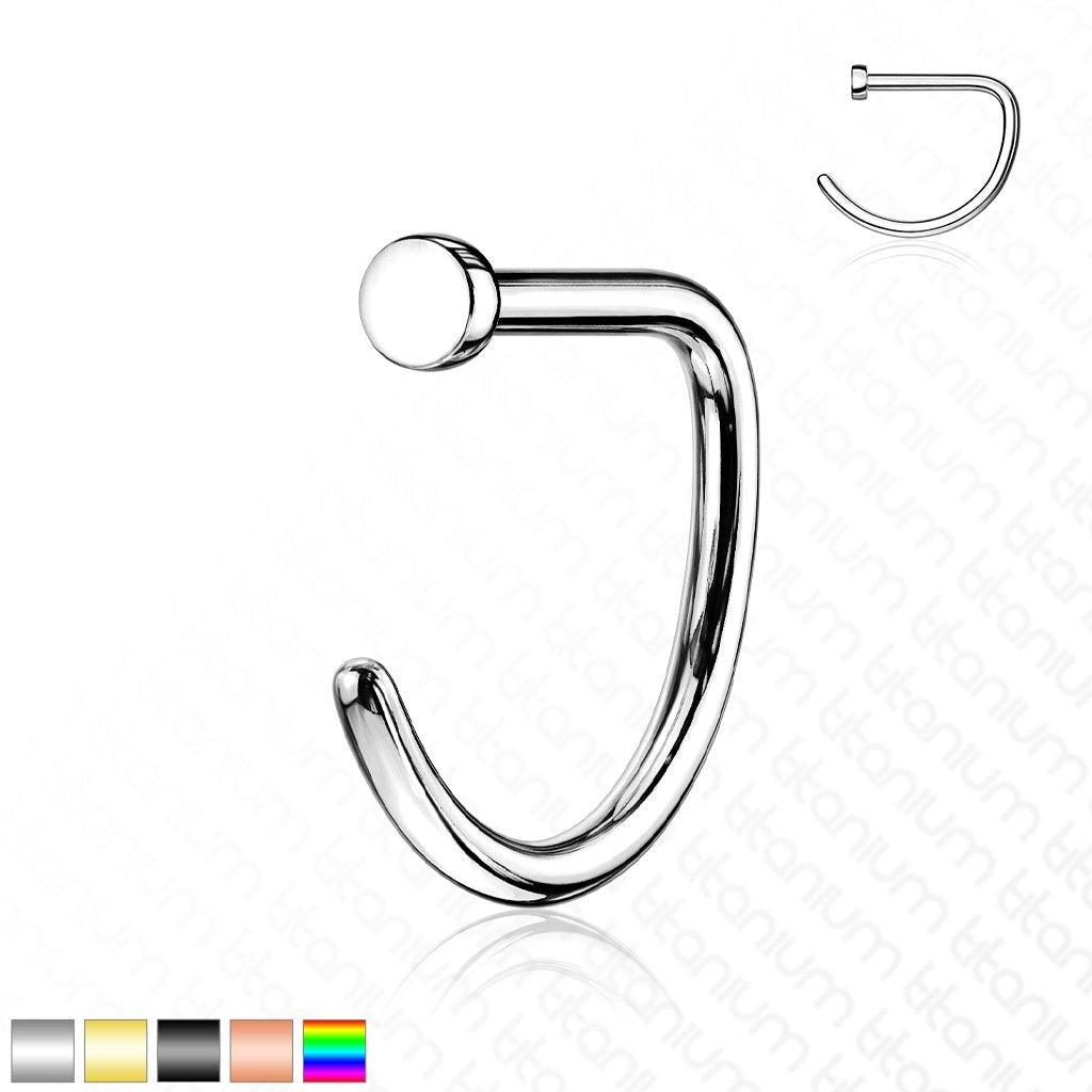 Body Jewelry - Titanium D Shape Nose Hoop 20G