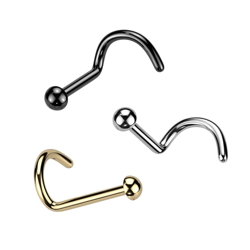 Body Jewelry - Titanium Dome Nose Screw 20G 18G