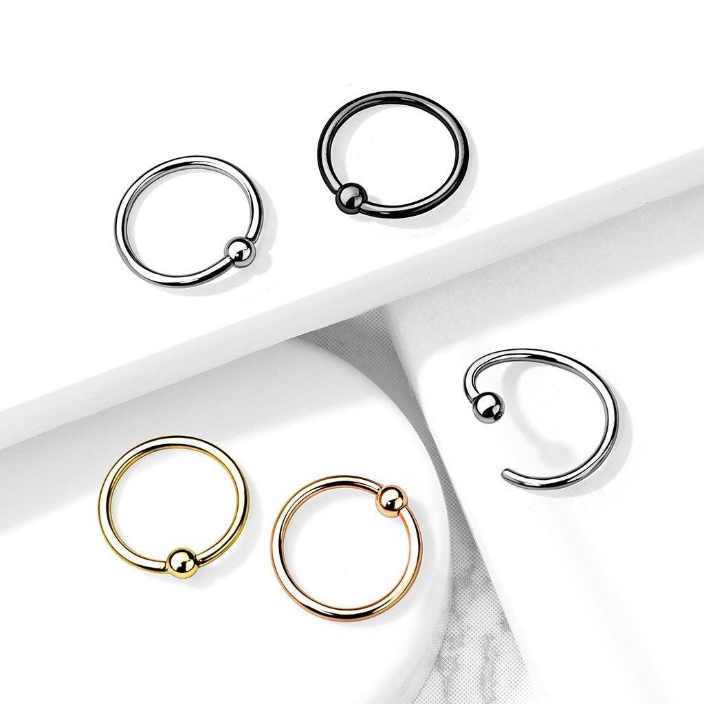 Body Jewelry - Titanium Fixed Ball Nose Ring 20G 18G